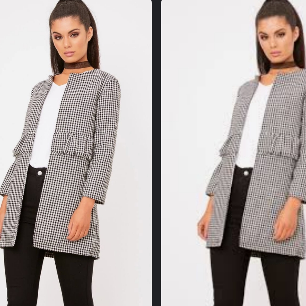 Black Mono Ruffle Coat